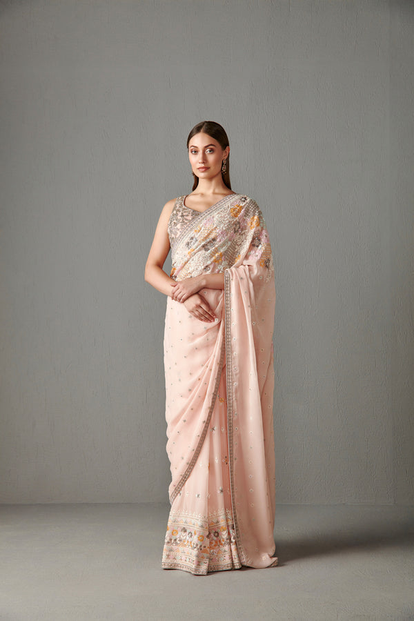 Blush Pink Saree Set