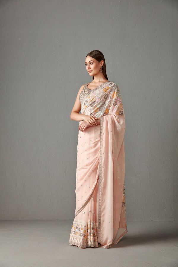 Blush Pink Saree Set