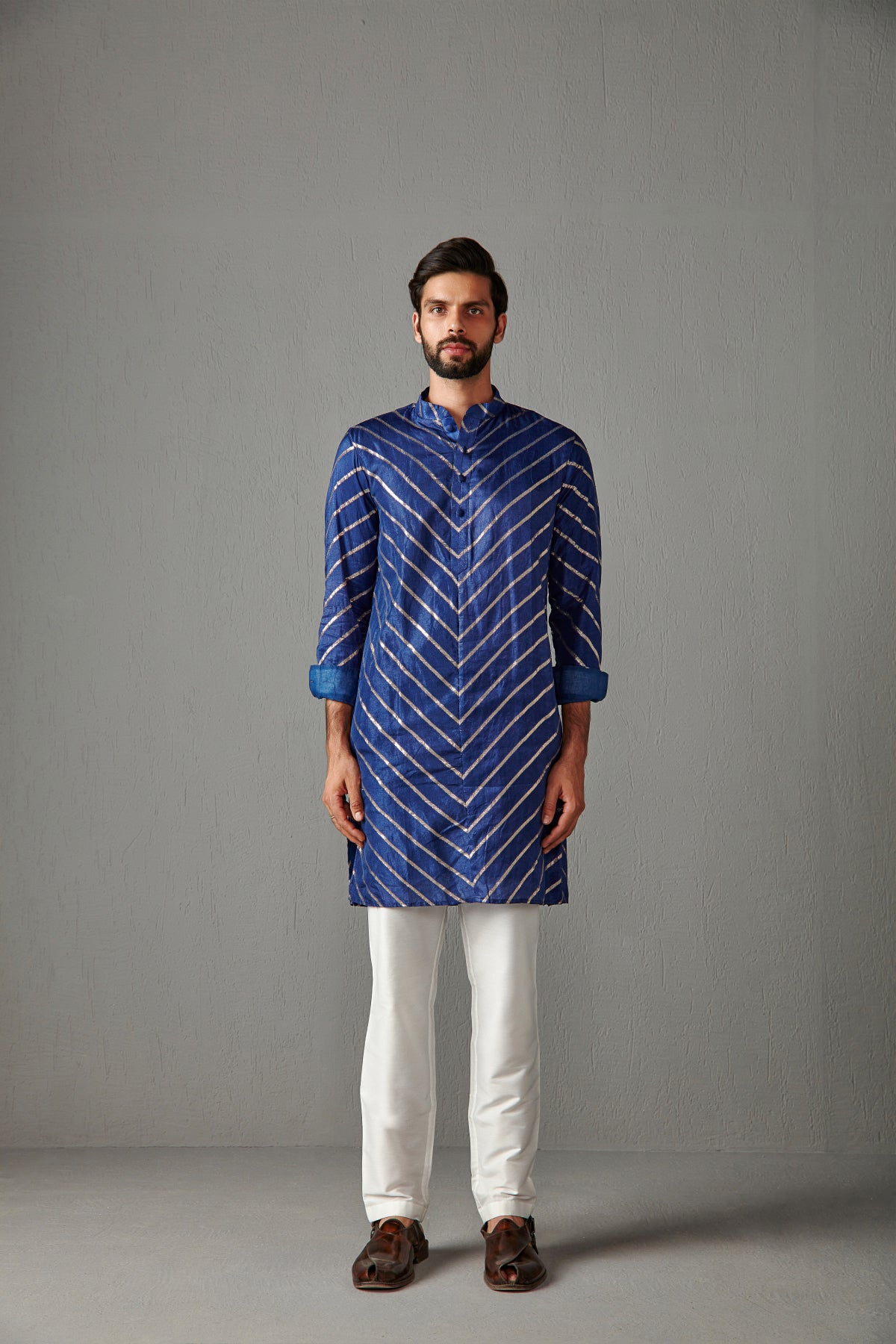 Royal Blue Silk Kurta Set