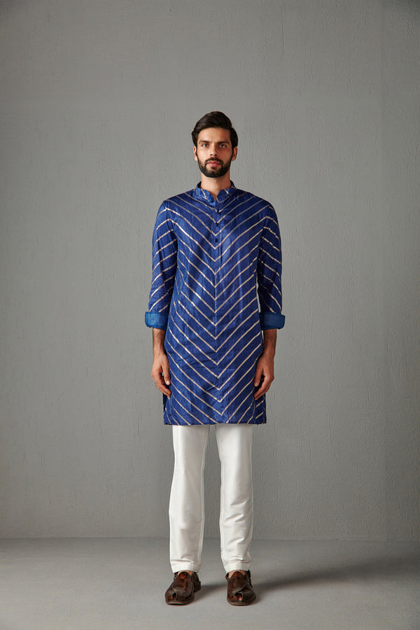 Royal Blue Silk Kurta Set