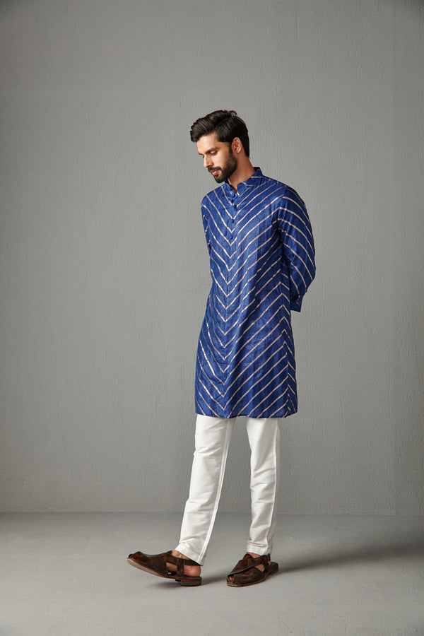 Royal Blue Silk Kurta Set