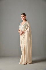 Ivory Embellished Saree Set