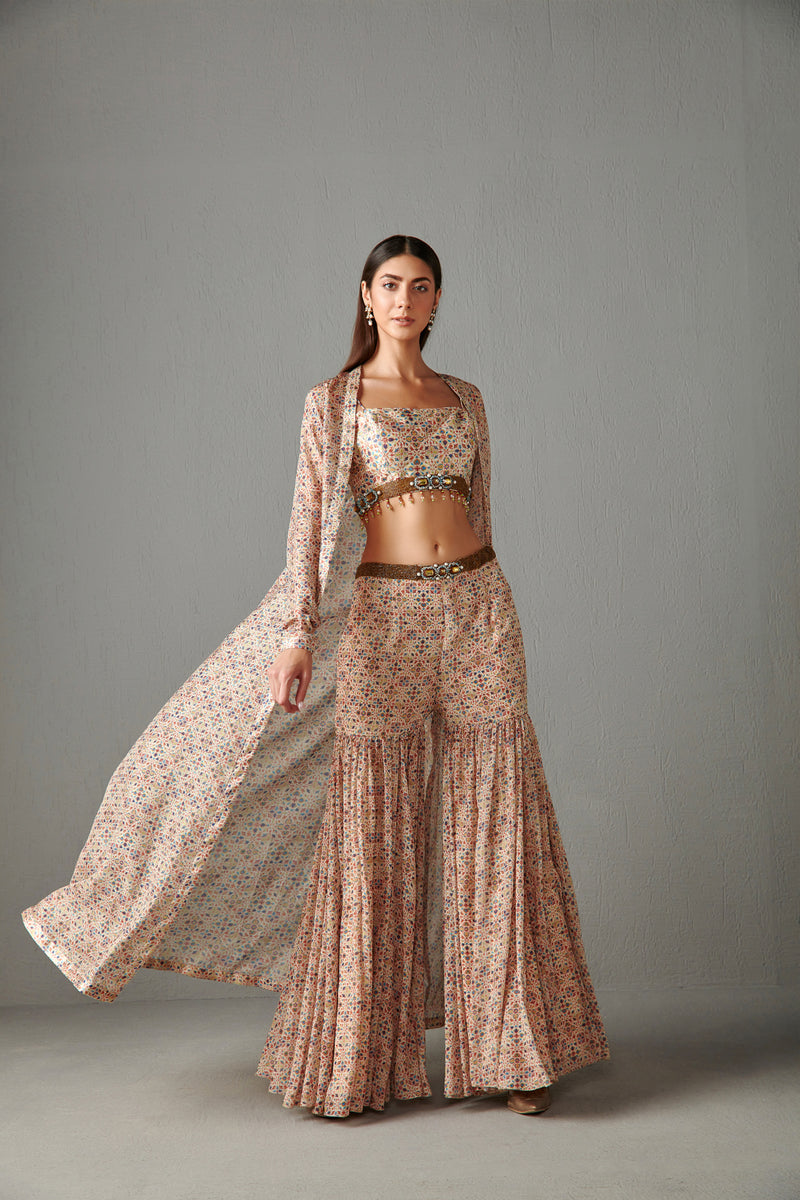Beige Jacket Set
