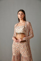Beige Jacket Set