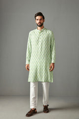 Lime Green Georgette Kurta Set