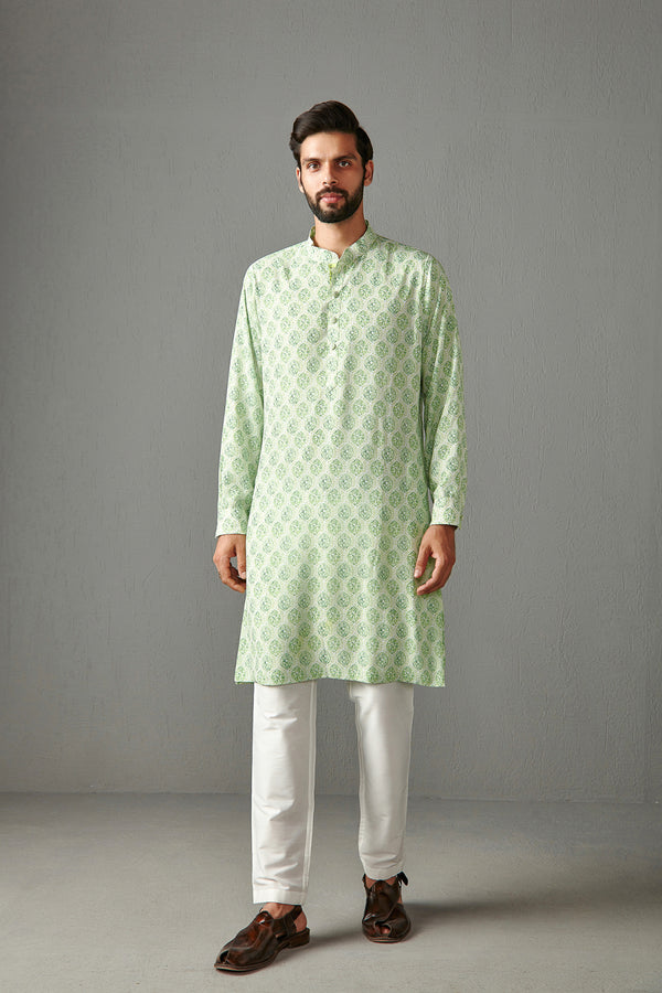 Lime Green Georgette Kurta Set