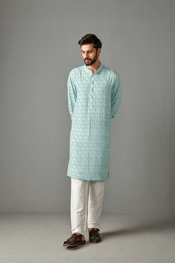 Aqua Blue Georgette Kurta Set