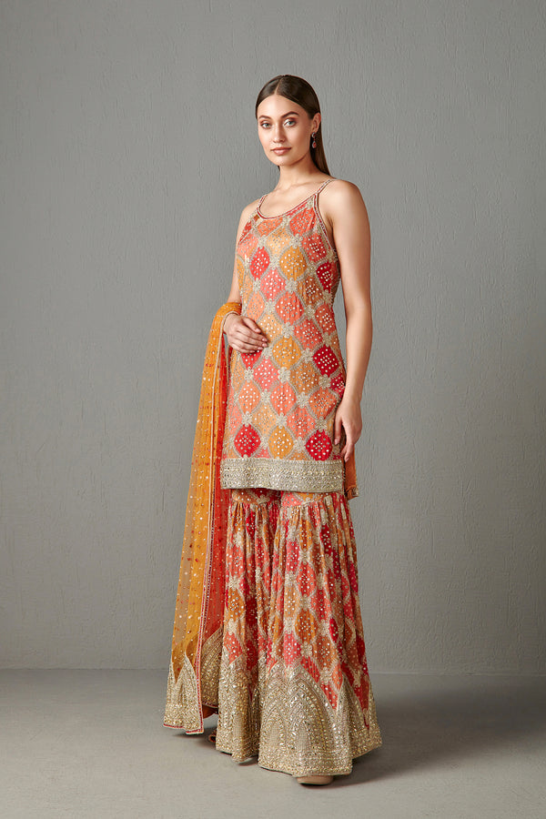 Multi-Color Bandani Kurta Set