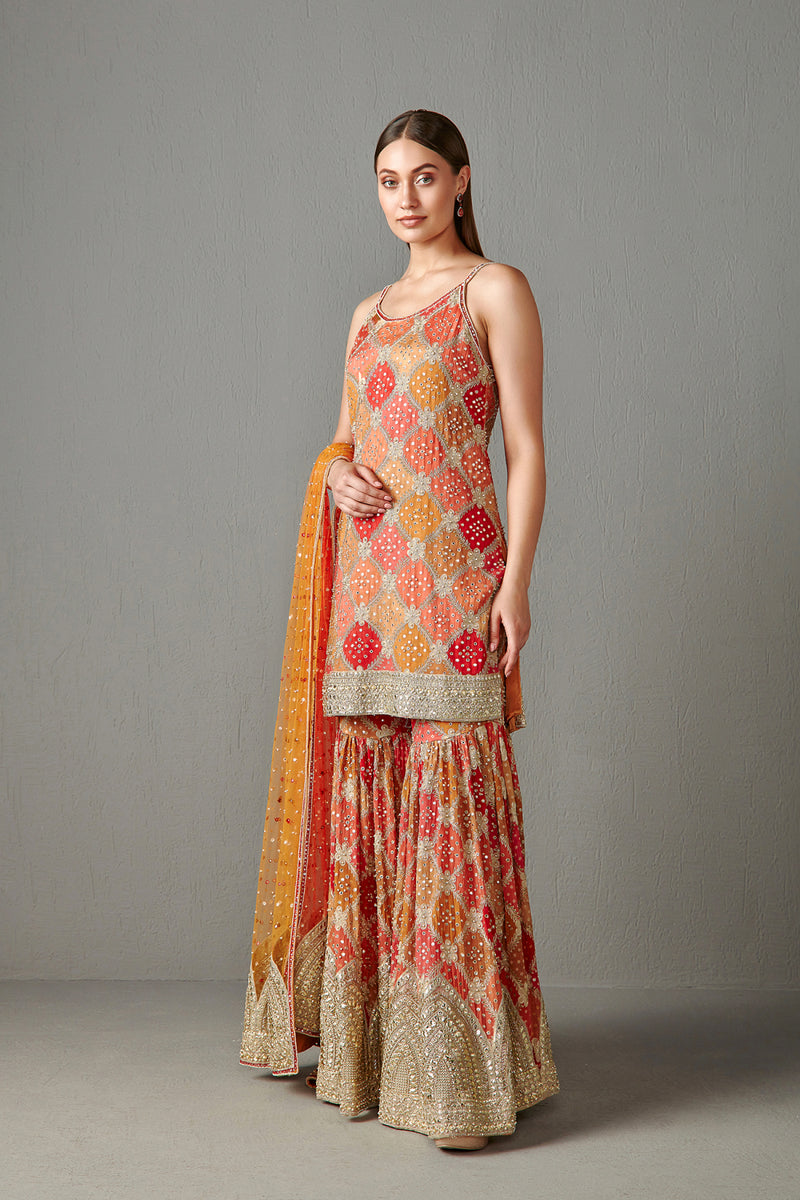 Multi-Color Bandani Kurta Set
