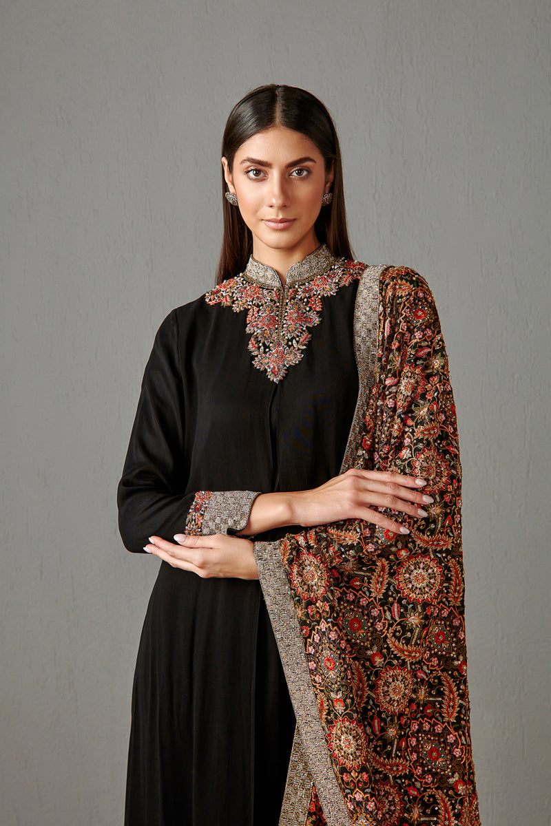 Black Embellished Suit Set