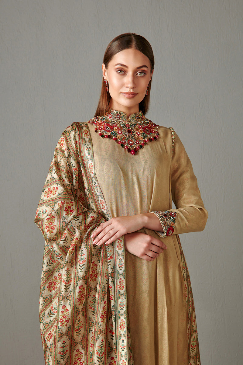 Gold Embellished Suit Set