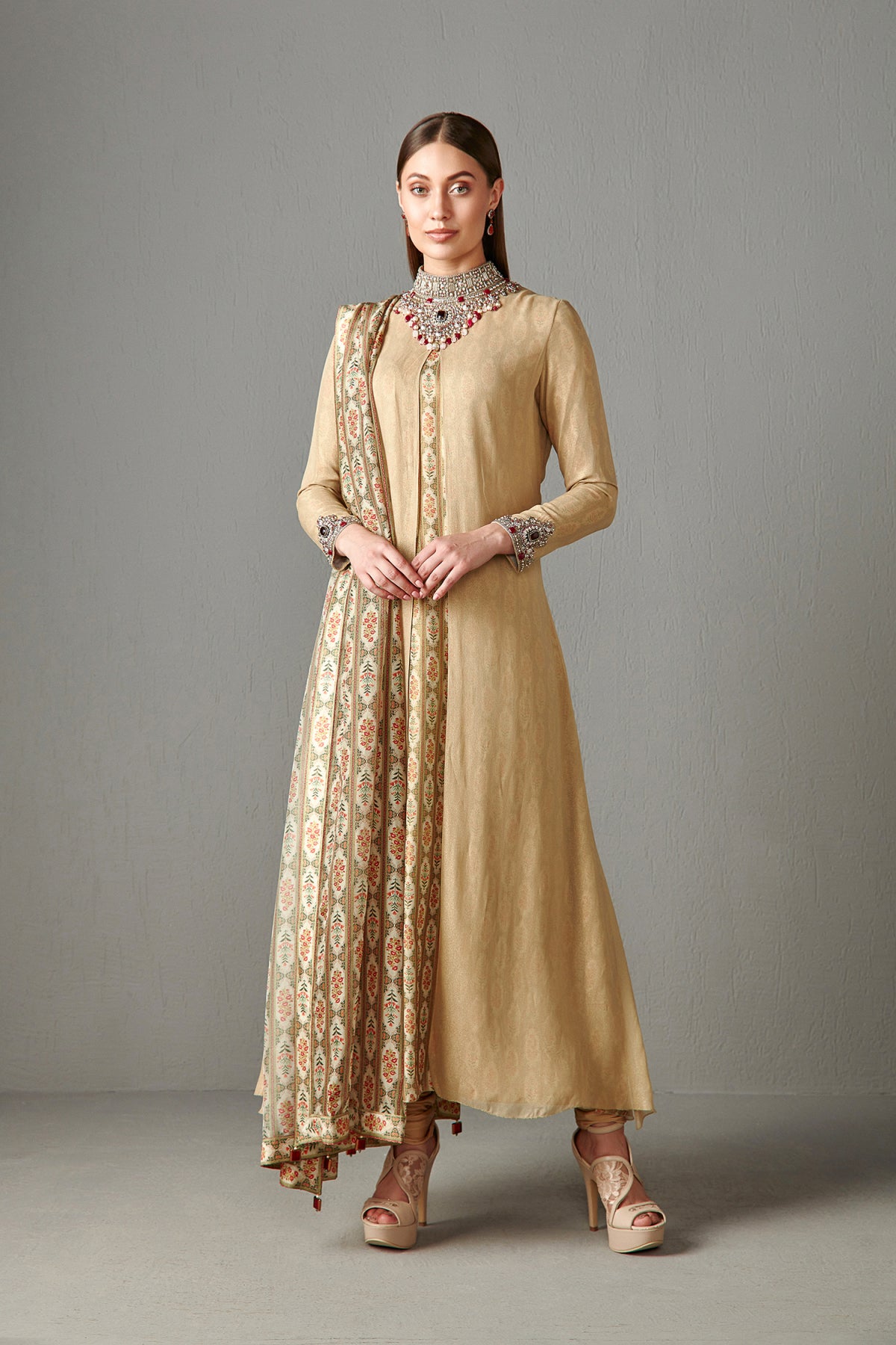 Gold Printed Suit Set