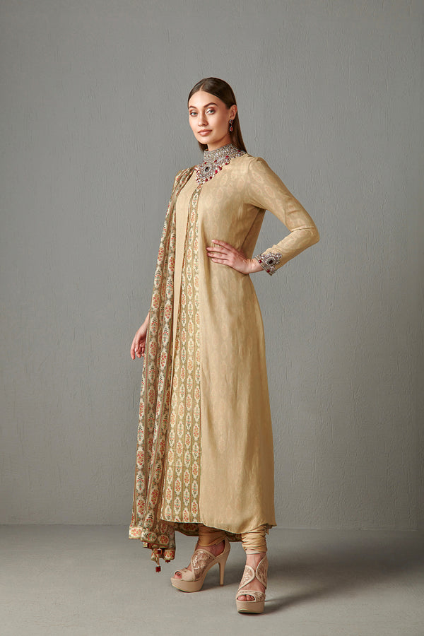 Gold Printed Suit Set