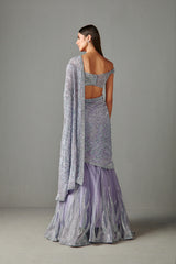 Lilac Lehenga Saree Set