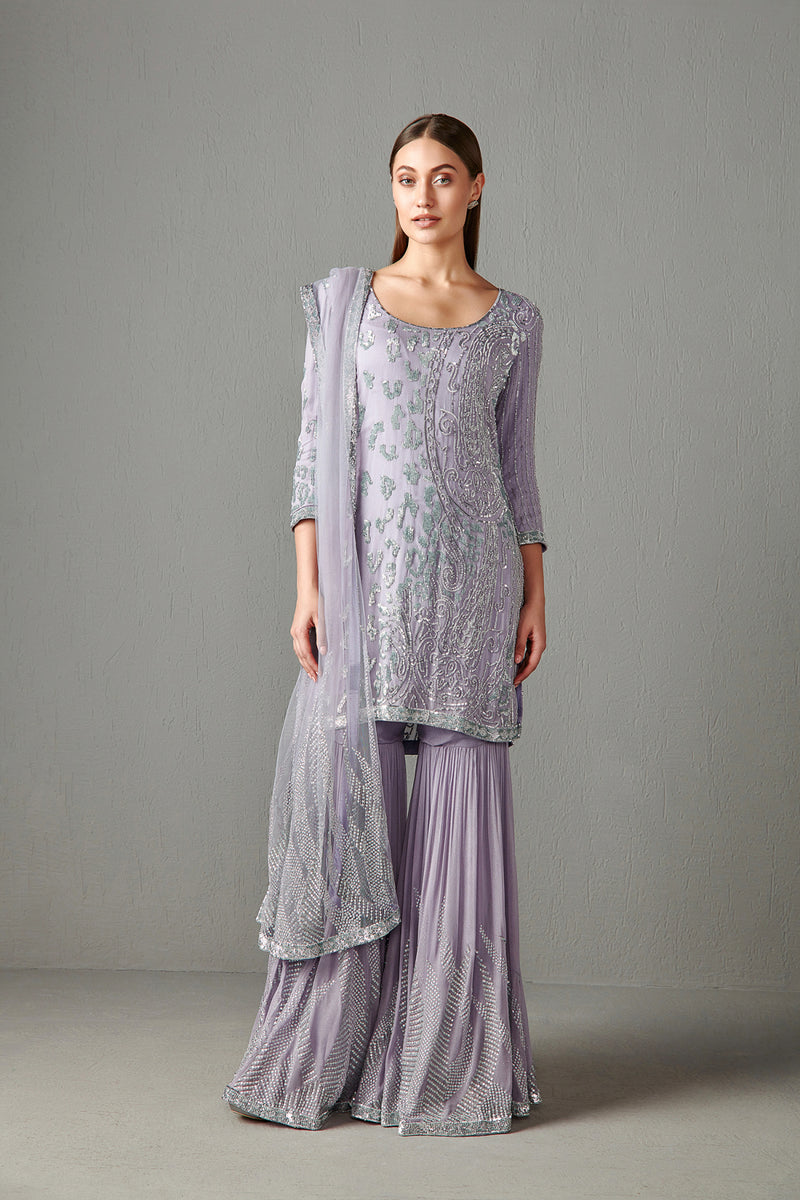 Lilac Gharara Set
