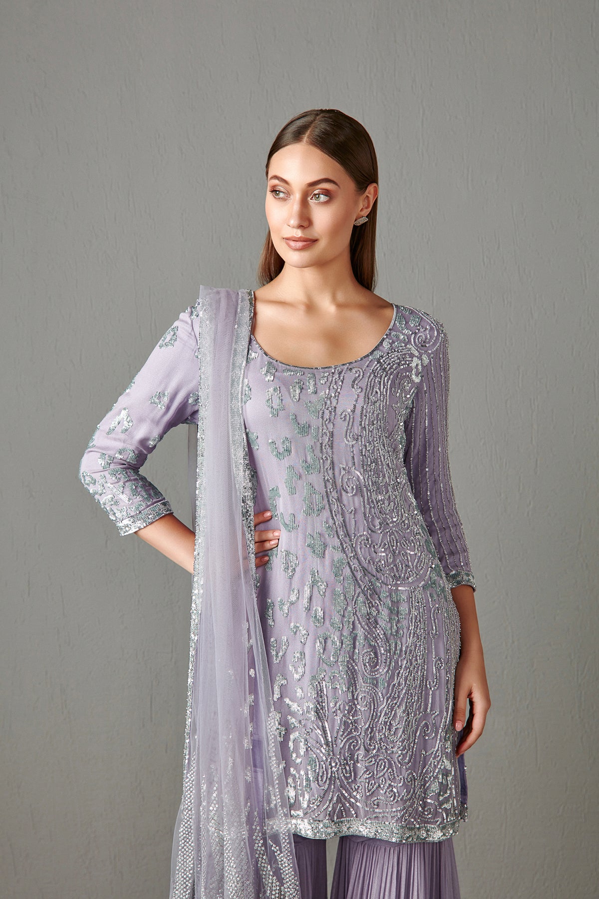 Lilac Gharara Set