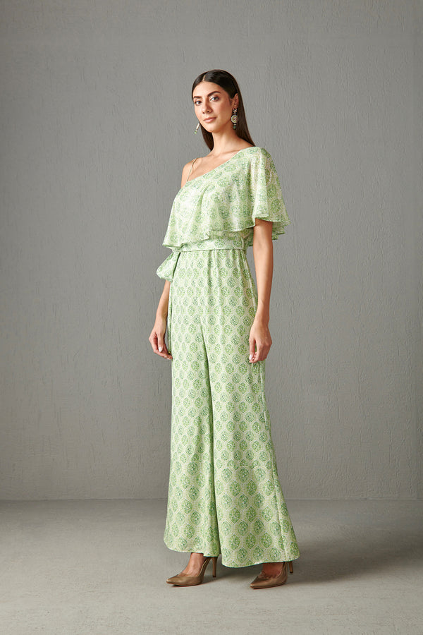 Lime Printed Jumpsuit