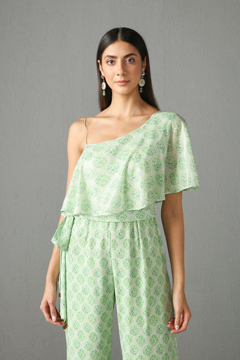 Lime Printed Jumpsuit