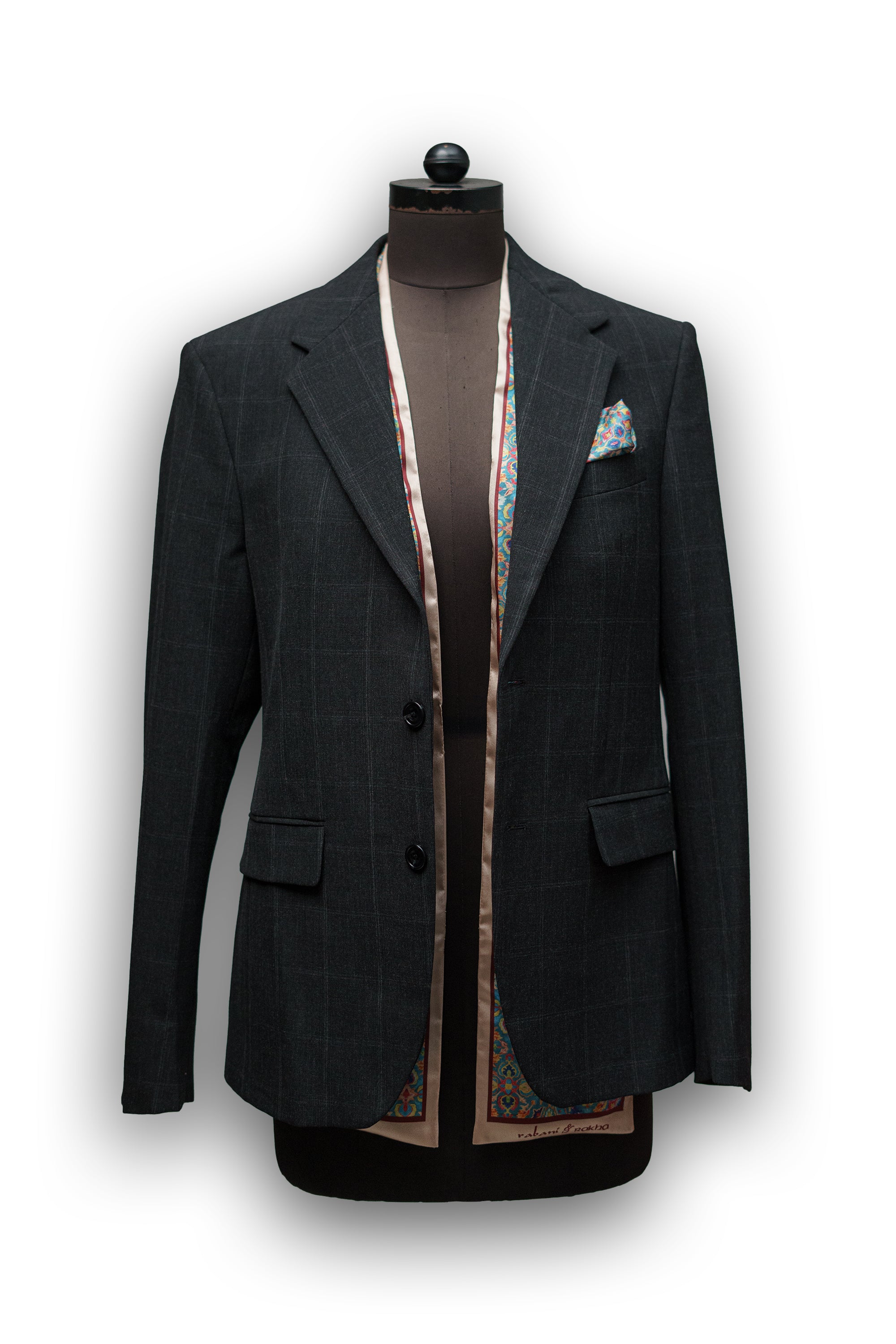Turquoise Satin Printed Pocket Square & Neck Stole Gift Box