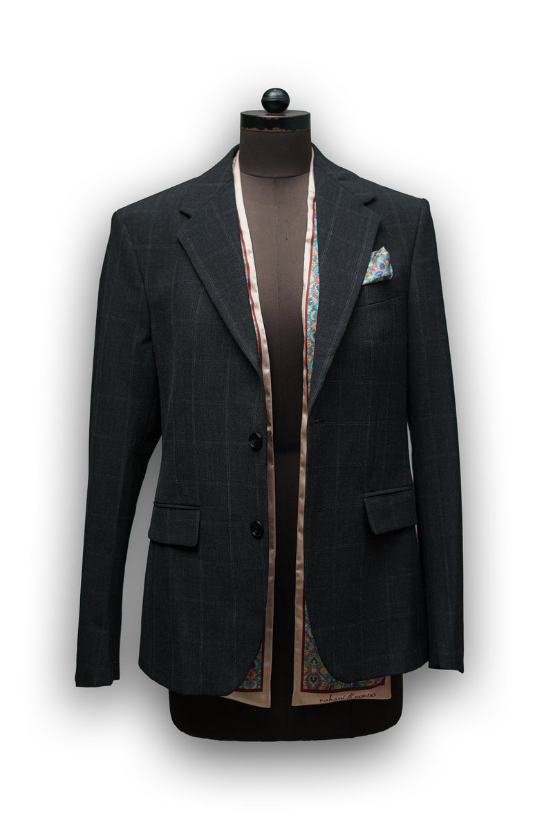 Turquoise Satin Printed Pocket Square & Neck Stole Gift Box