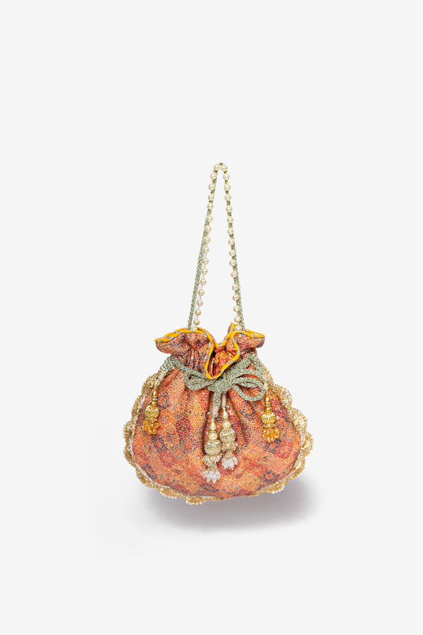 Coral Print Potli Bag